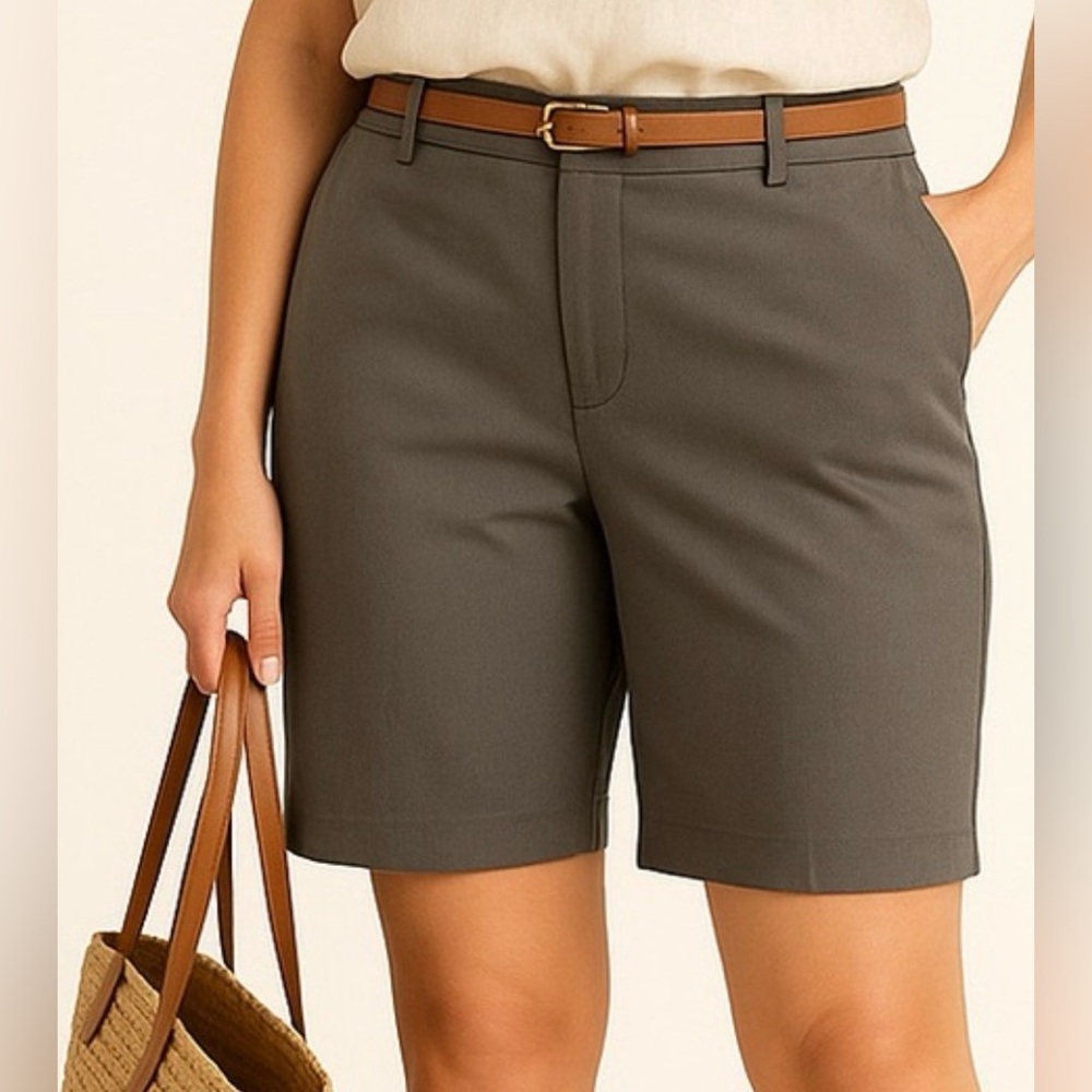 Eileen Fisher Dark Taupe Gray Women's Bermudas size medium